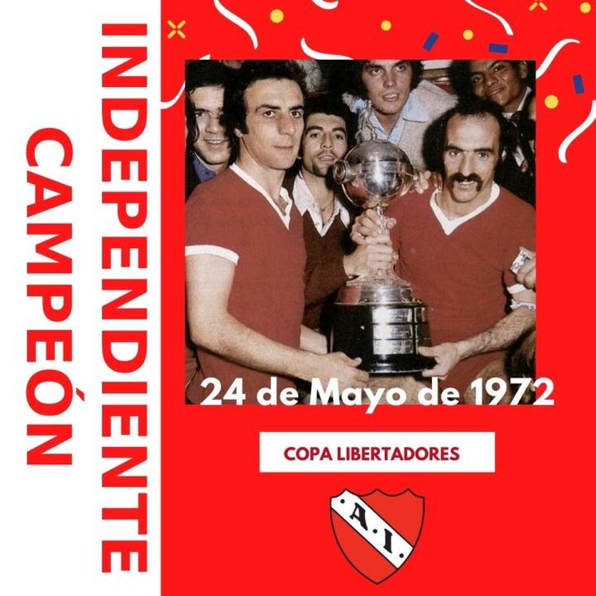 @AgrupIndepte) @Independiente se consagraba Campeón de la 3° de sus 7 @Libertadores .