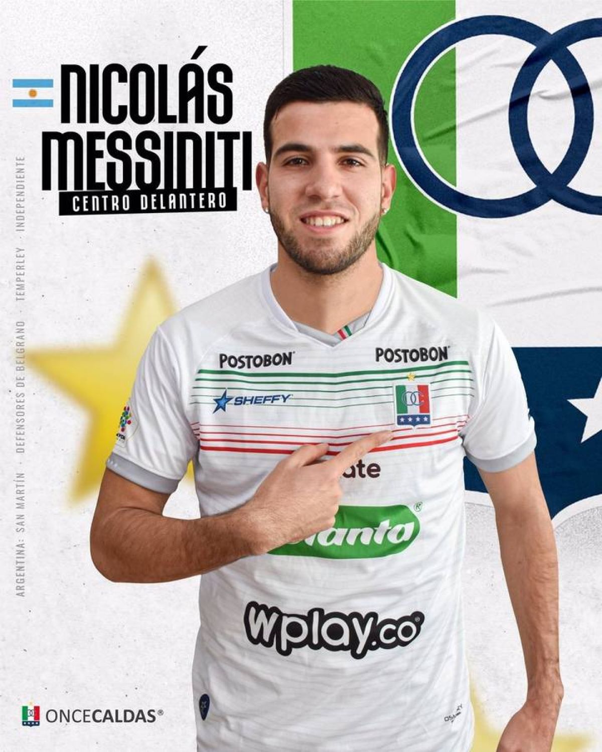 @FerreyraDenis Fue presentado Nicolás Messiniti en #OnceCaldas.-