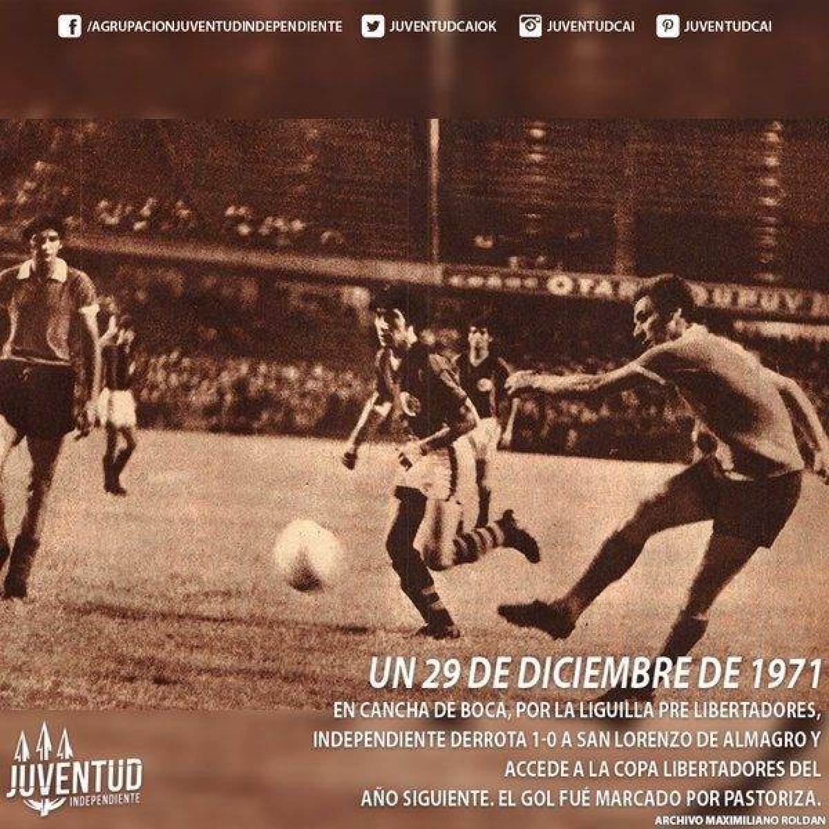 "VIDEO") Enrique Larrousse y los 50 años del Metro 71.- ¡#Independiente, el Gran Campeón! @quiquelarrousse .-