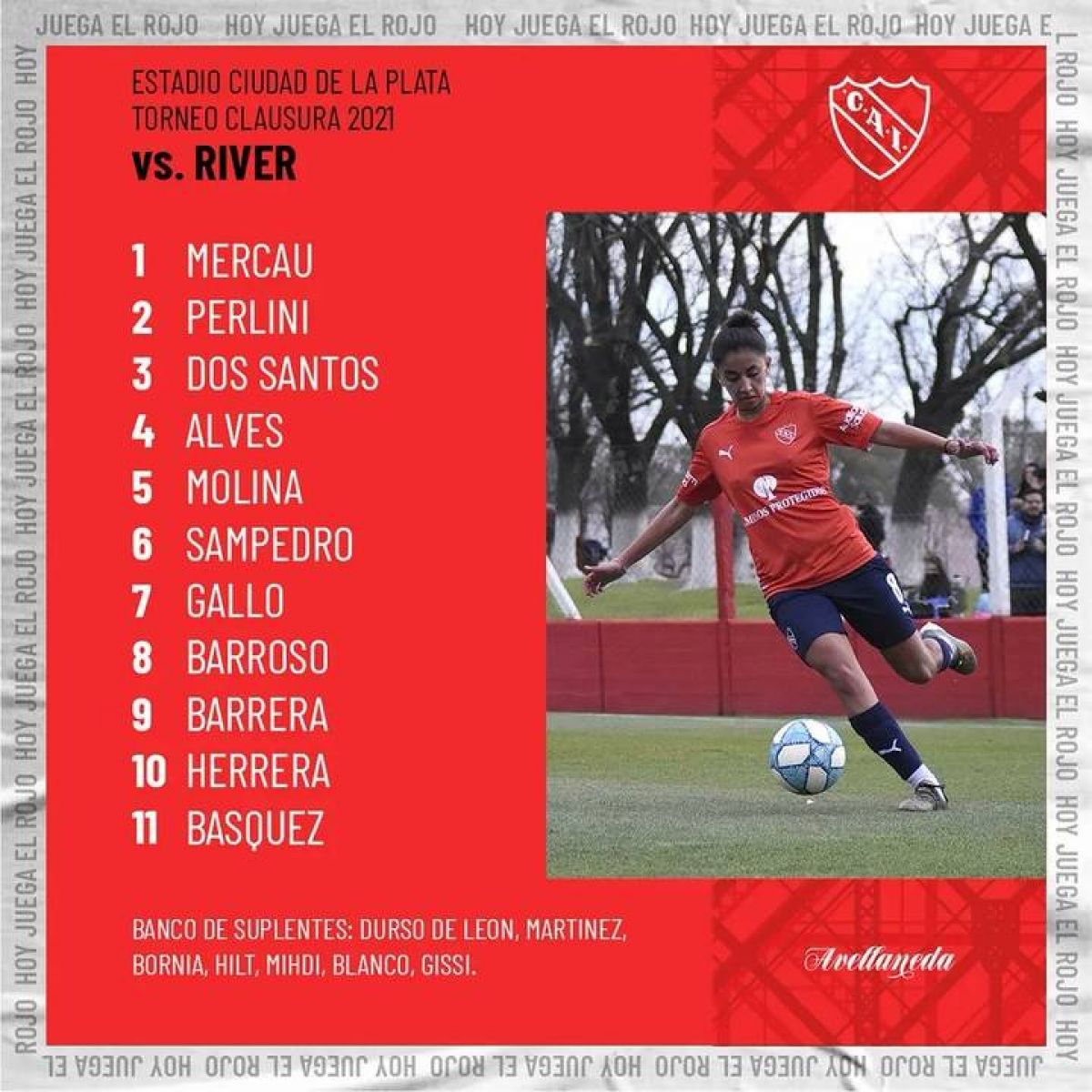 @LasDiablasCAI Así formamos para enfrentar a #River .-