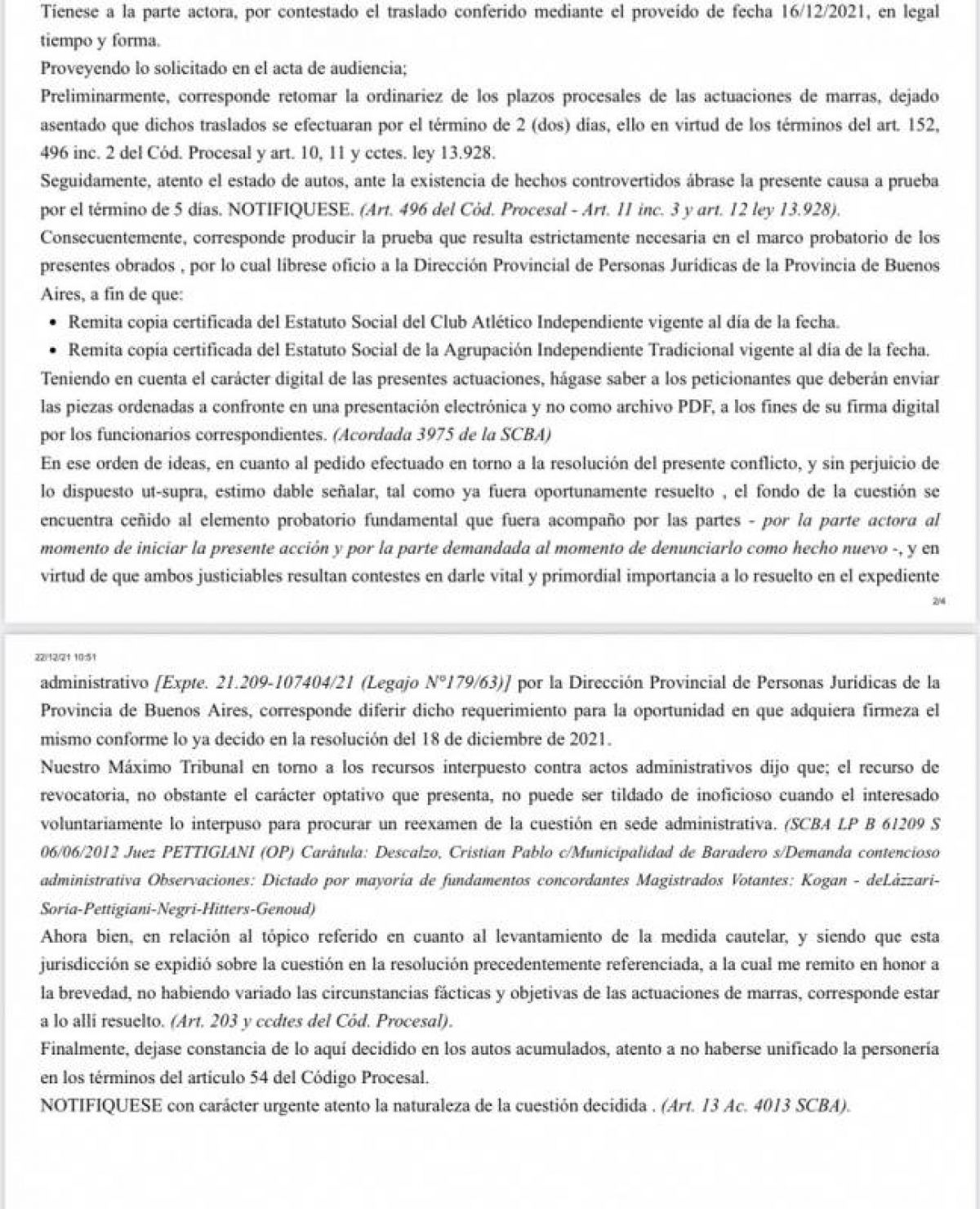 @Mati_Martinez Elecciones | Denegado el pedido de levantar la medida cautelar solicitada por el oficialismo ayer en la audiencia.
