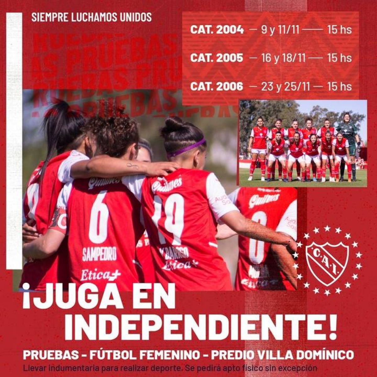 @Independiente ¡JUGÁ EN LAS DIABLAS!